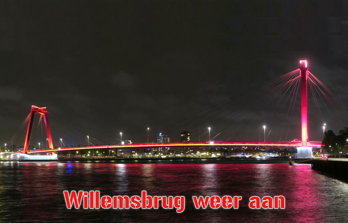 Verlichte Willemsbrug gaat vrijdag aan